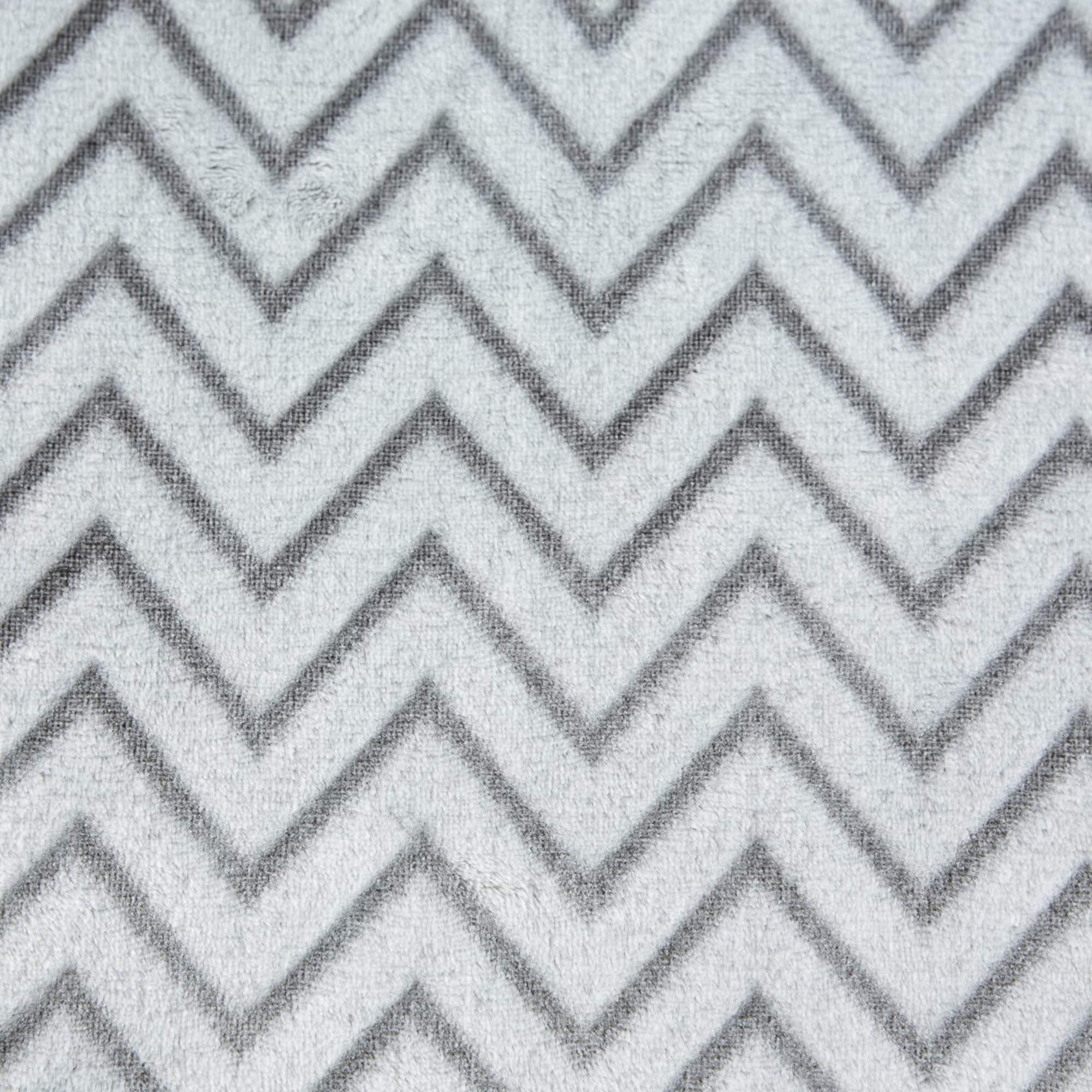 DII® Gray Chevron Plush Throw